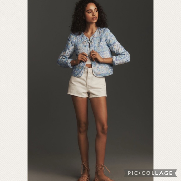 :Price Firm: NWT Anthropologie Dolan Bow-Front Linen Quilted Lady Jacket - Picture 4 of 10